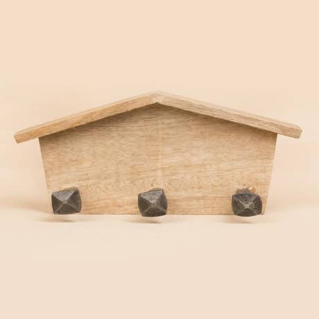 Iron Hook on wooden base - Home with 3 nails