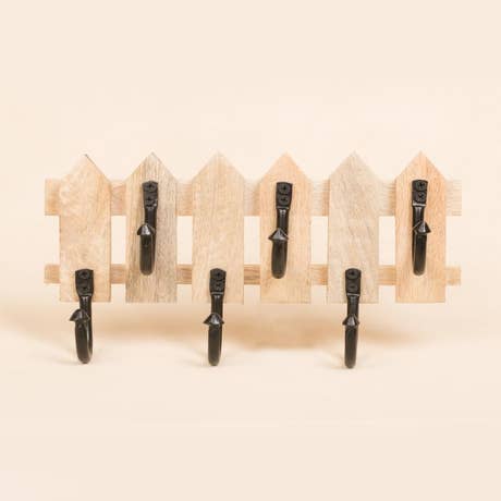 Iron Hook on wooden base - Picket with Hooks