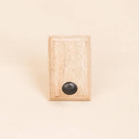 Iron Hook on wooden base - Single Nail