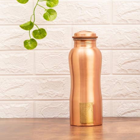 Copper Water Bottle with Logo, 950 ml
