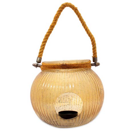Glass Votive with Rope Handle Big Size 