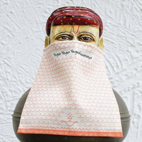 Yogeshwaraya Organic Cotton Face Mask, Orange Small