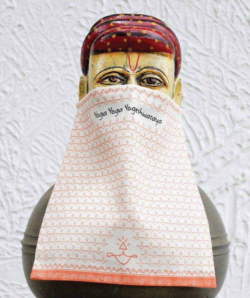 Yogeshwaraya Organic Cotton Face Mask, Orange Small