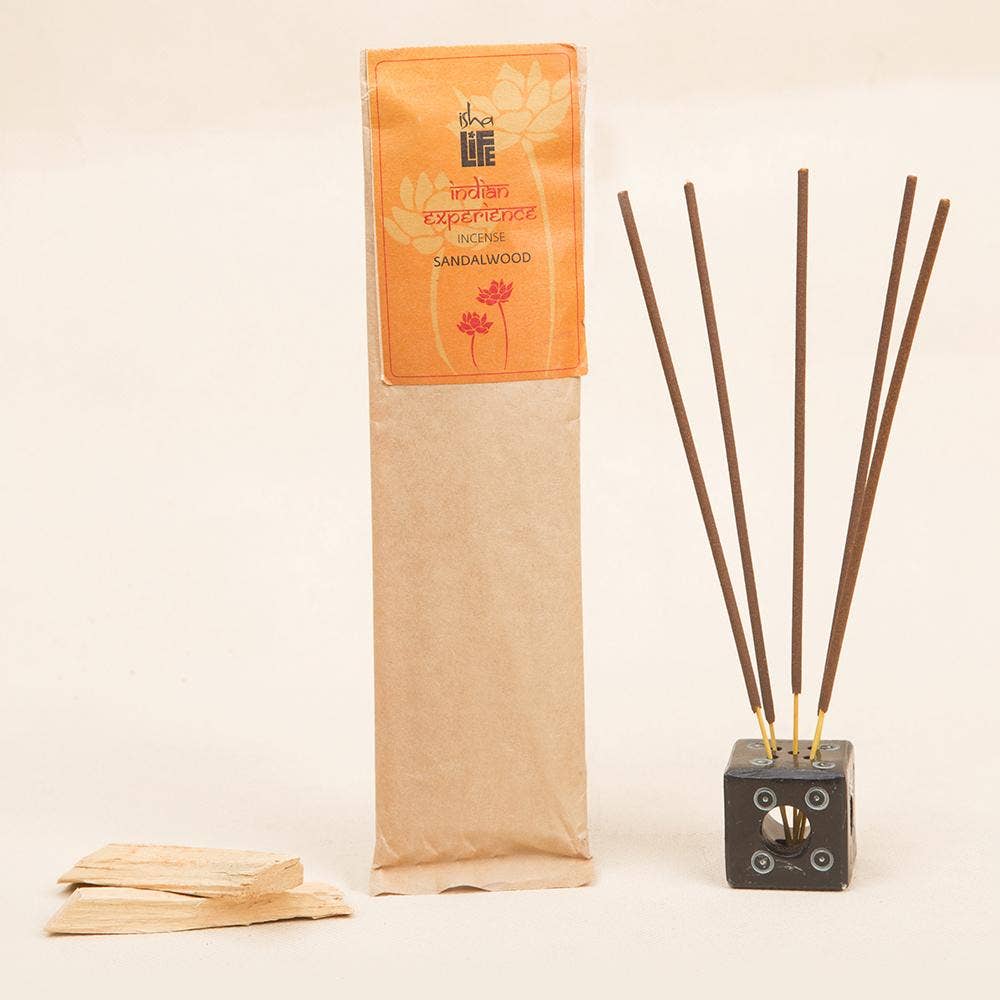 Hand rolled pure sandalwood masala incense/agarbatti. Chemical and toxin free. Ethically sourced. Natural herbs, roots & essential oils.  Pack of 50 sticks  