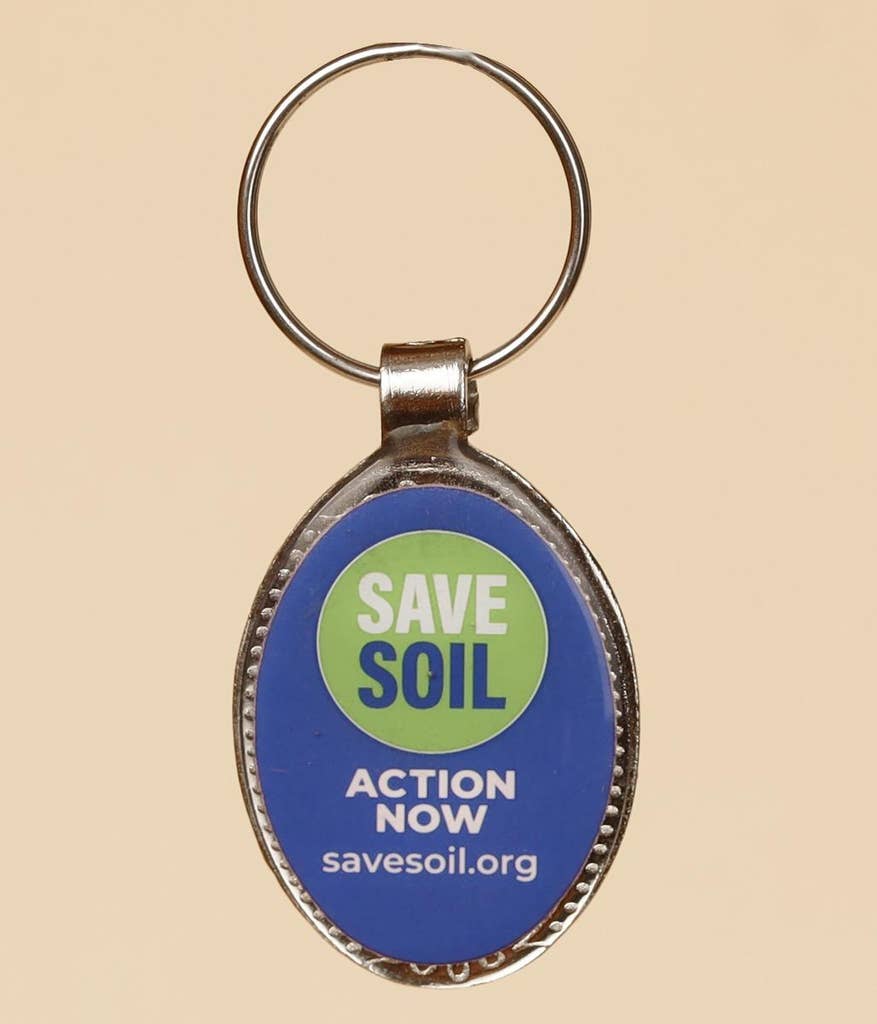 Save Soil Oval Key Chain