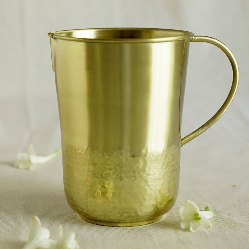Hammered Brass Water Jug