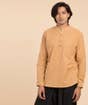 Camel Natural Dye Handwoven Cotton Long Sleeve Kurta for Men