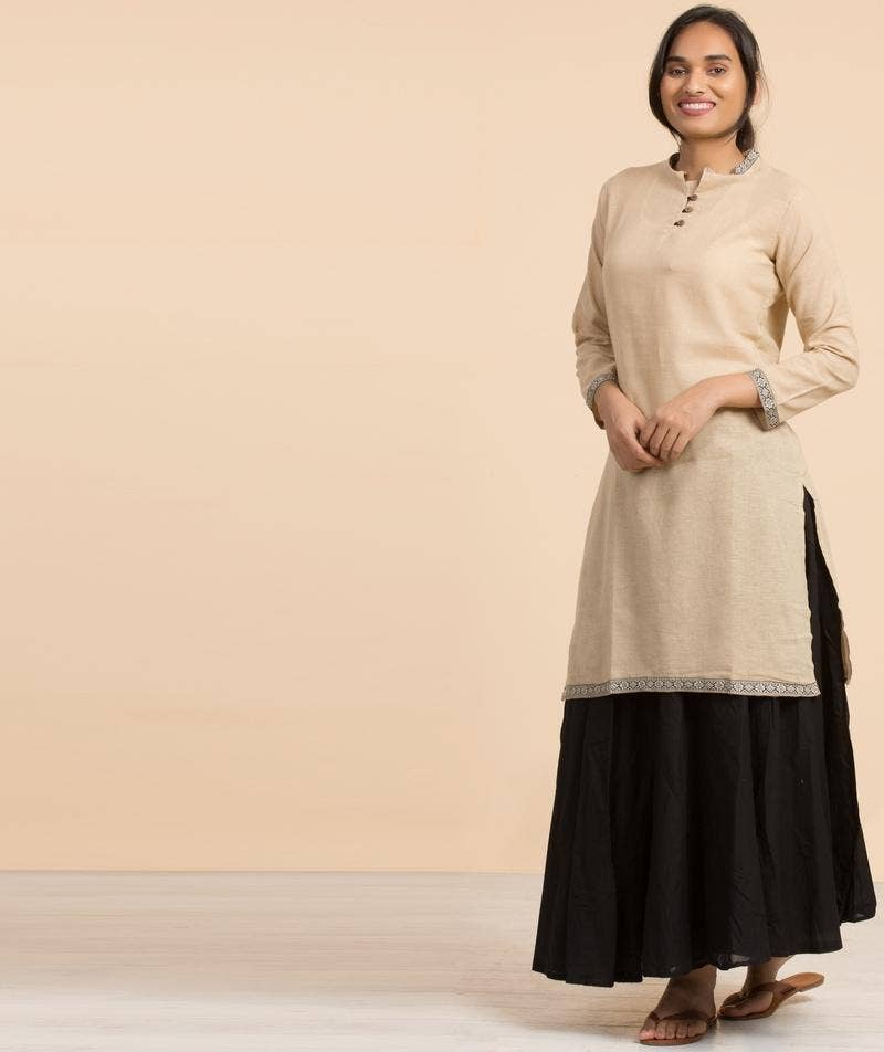 Hemp Kurta for Women, Beige
