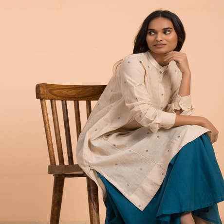 Muslin Tea Dyed Kurta