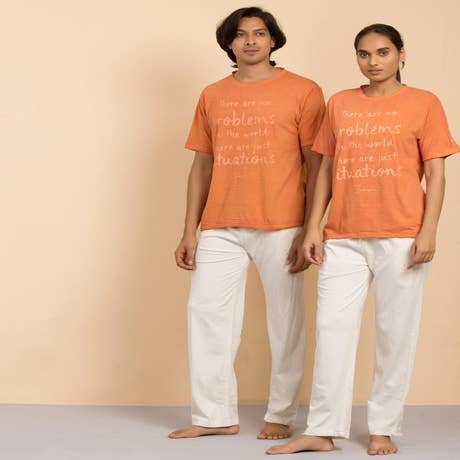 Unisex Organic Natural Dyed Situations T-Shirt - Carrot