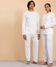  Organic Cotton Long Sleeve Unisex T-Shirt, White