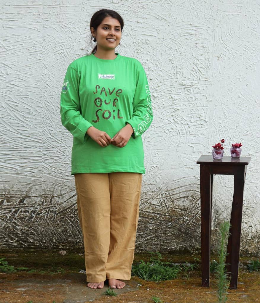 Unisex Save Soil Cotton T Shirt - Green
