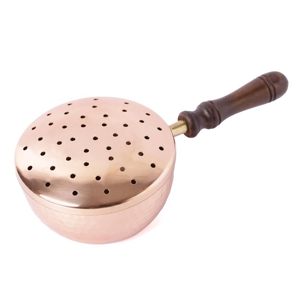 Hammered Copper Fumer With Wooden Handle 