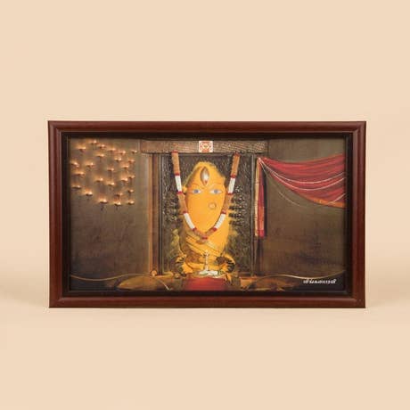 Linga Bhairavi Photo - Turmeric 6x8 (With Frame)