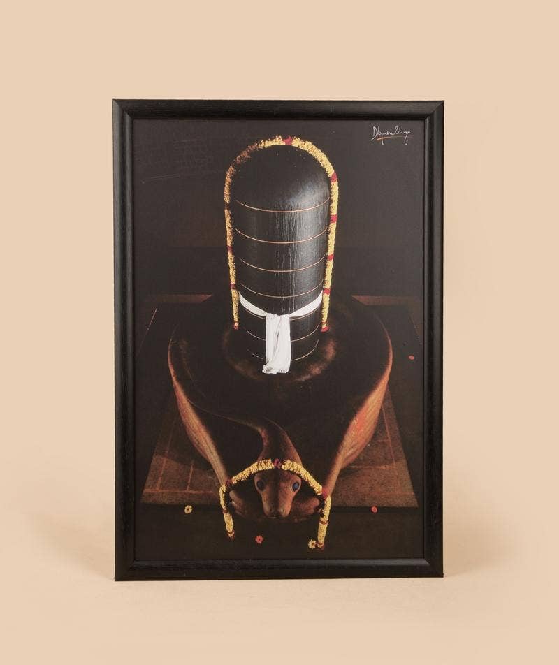 Dhyanalinga Photo - Black 12x18 (With Frame)