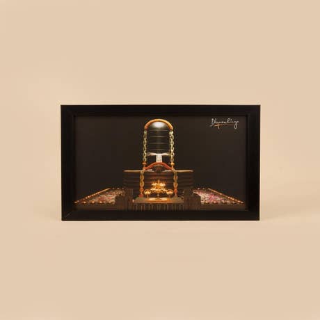 Dhyanalinga Photo - Black 8x6 (With Frame)