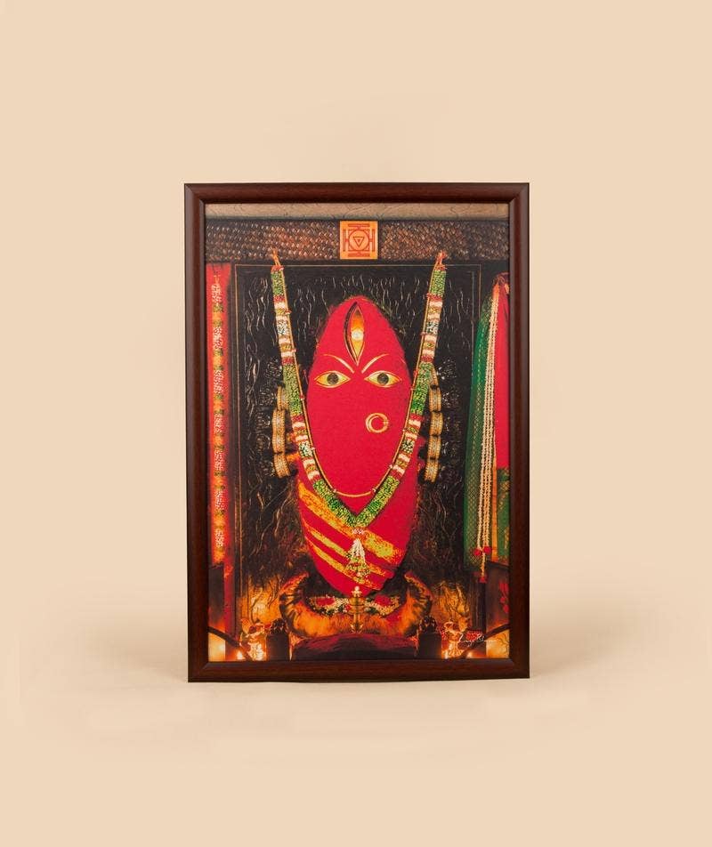 Linga Bhairavi Photo with Bangles - Kumkum (12x18) with frame