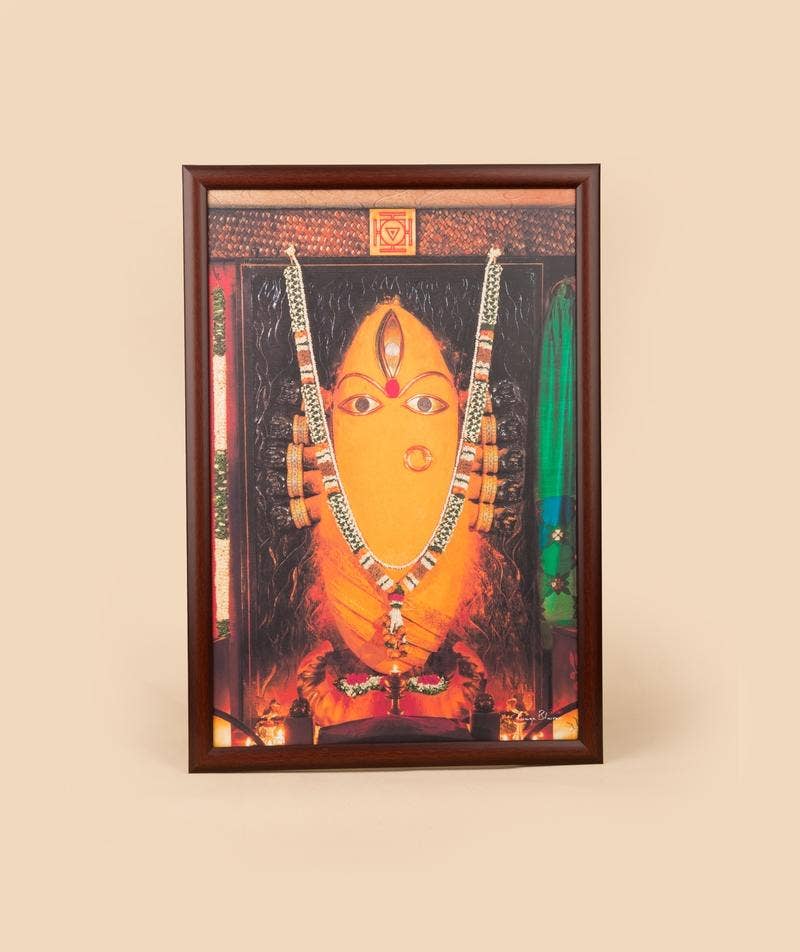 Linga Bhairavi Photo with Bangles - Turmeric (12x18) with frame