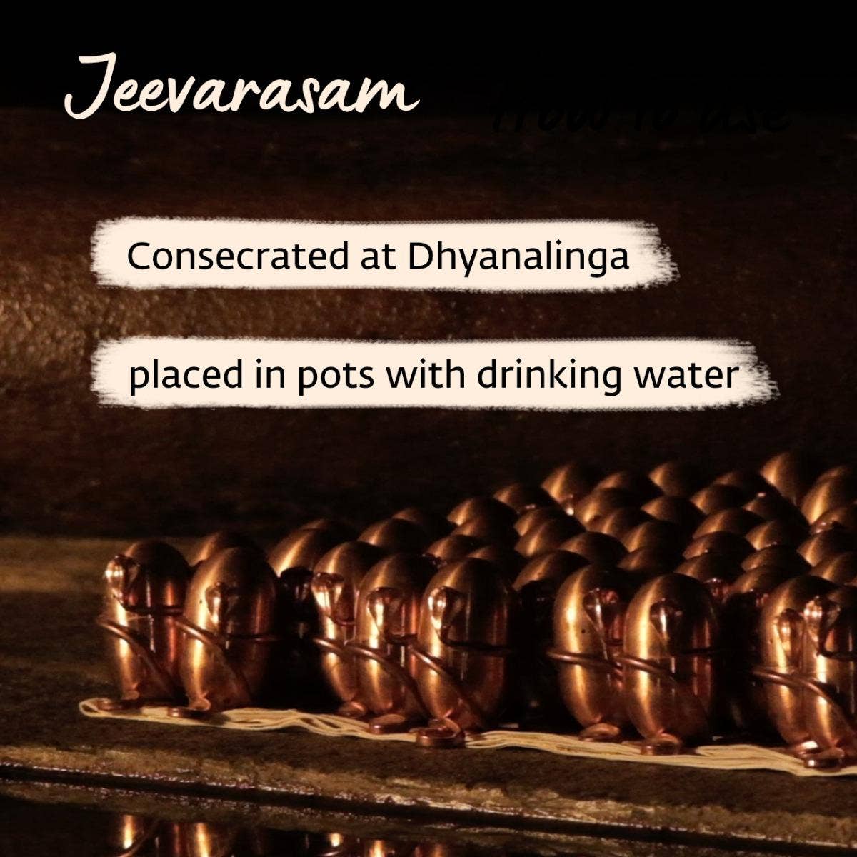 Jeevarasam Consecrate water at home. Unique design.  Exclusive Isha Product. To be placed inside copper pots.