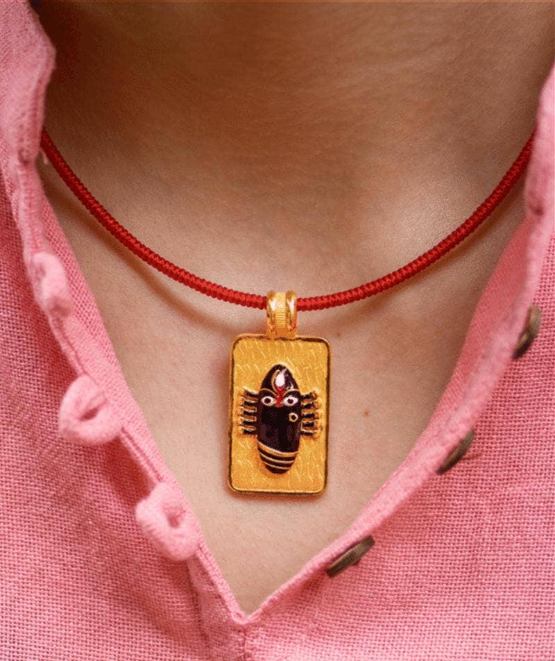 Linga Bhairavi 22KT Gold Pendant - 8 gm (Black) 
