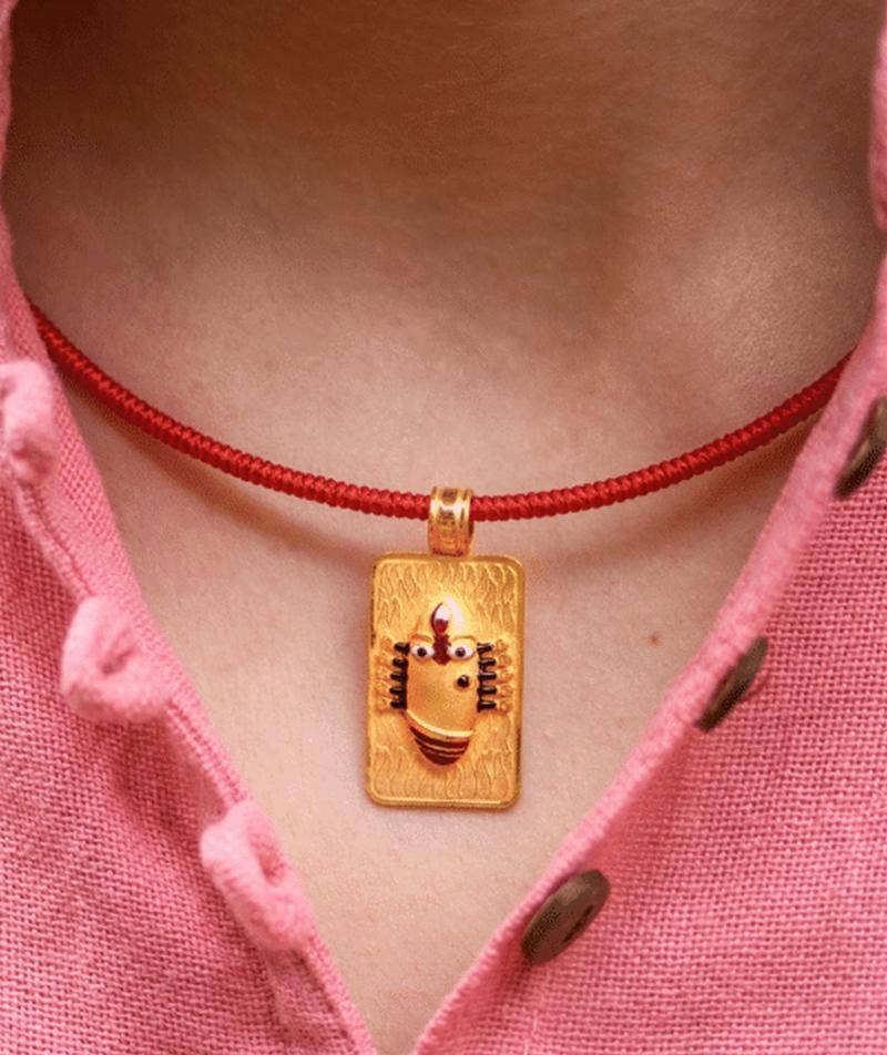 Linga Bhairavi 22KT Gold Pendant - 8 gm (Sandal) 
