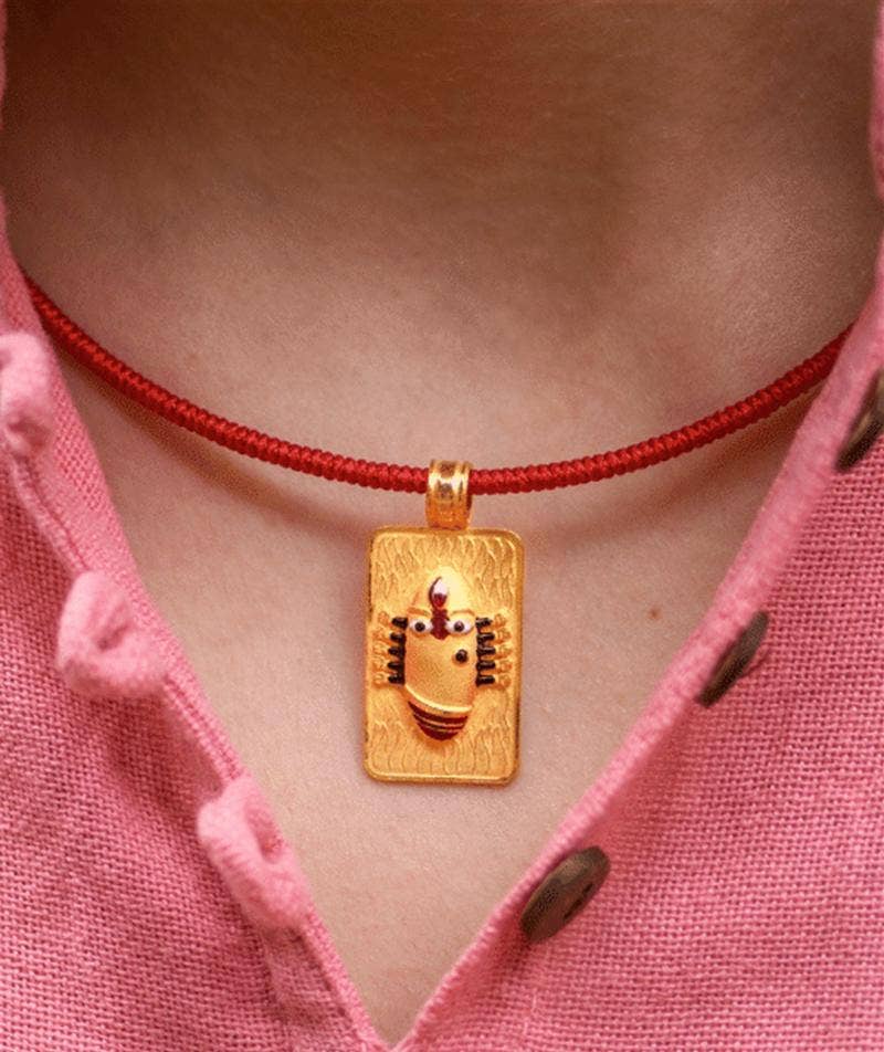 Linga Bhairavi 22KT Gold Pendant - 16 gm (Sandal) 