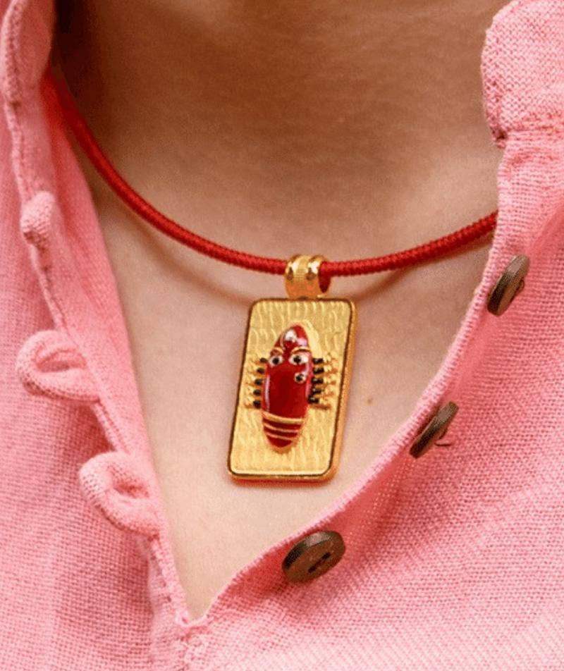 Linga Bhairavi 22KT Gold Pendant - 24 gm (Kumkum) 