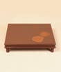 Lotus Leaf Copper Inlay Wooden Table 21''x21''