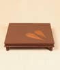 Temple Leaf Copper Inlay Wooden Table 21''x21''