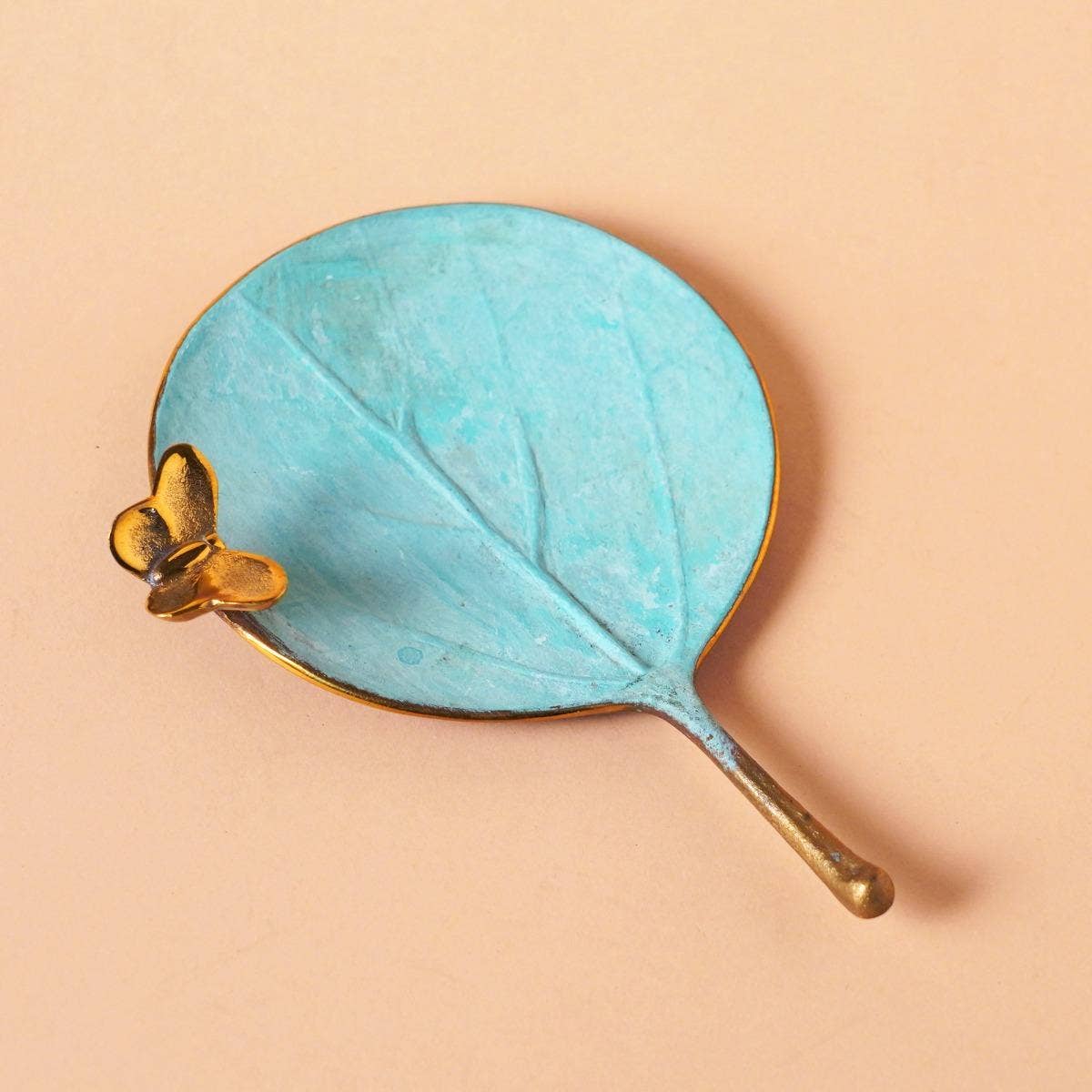 Butterfly on Leaf - Brass Decorative