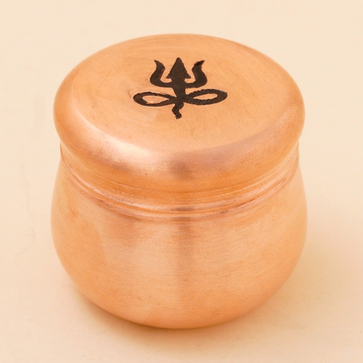[HO0108516900] Copper Vibhuti Box (Large) - Trishul