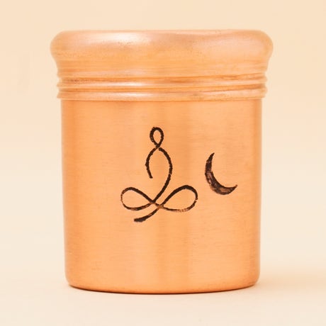 [HO0108616900] Copper Vibhuti Box (Tall) - Sadhaka