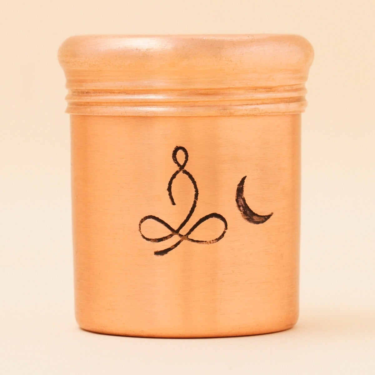 [HO0108616900] Copper Vibhuti Box (Tall) - Sadhaka