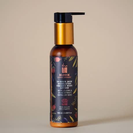 24 Hours Skin Hydrating Organic Body Lotion With Jojoba & Olive Extract (Extra Dry Skin) - 100ml