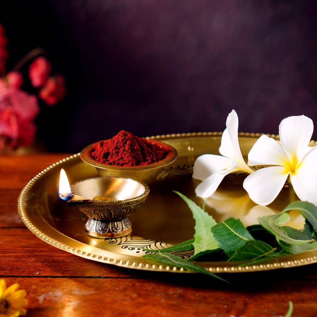 Elegant Brass Plate for Divine Offerings