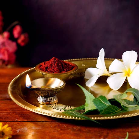 Elegant Brass Plate for Divine Offerings