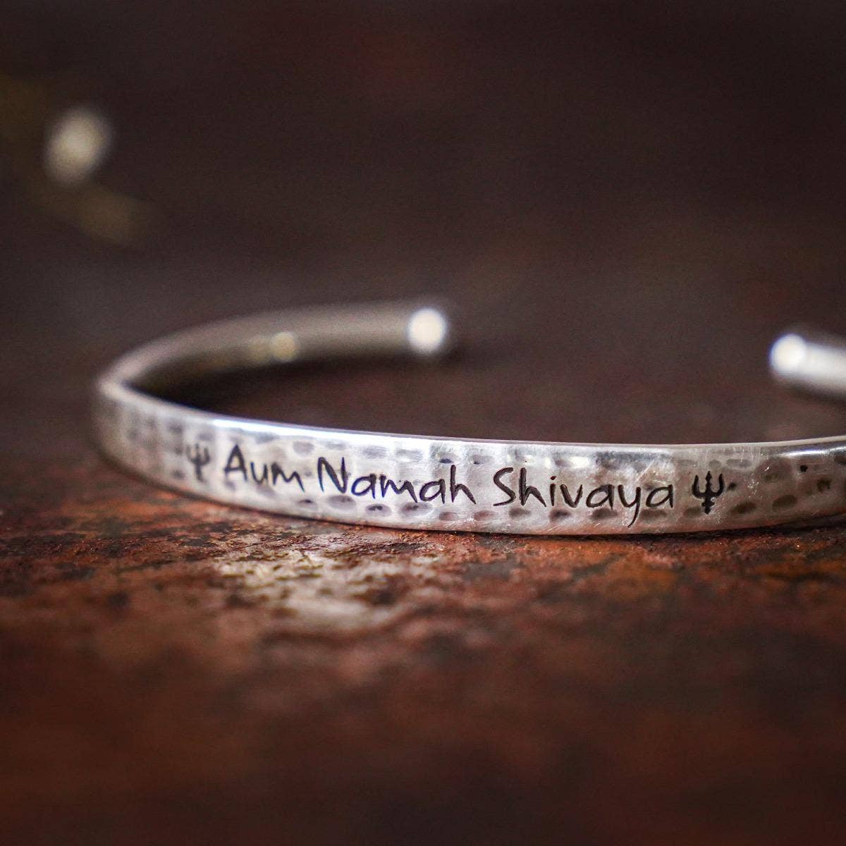 Sterling Silver 92.5 Aum Namahshivaya Silver Cuff
