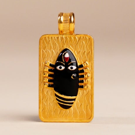 Linga Bhairavi 22KT Gold Pendant - 16 gm (Black) 