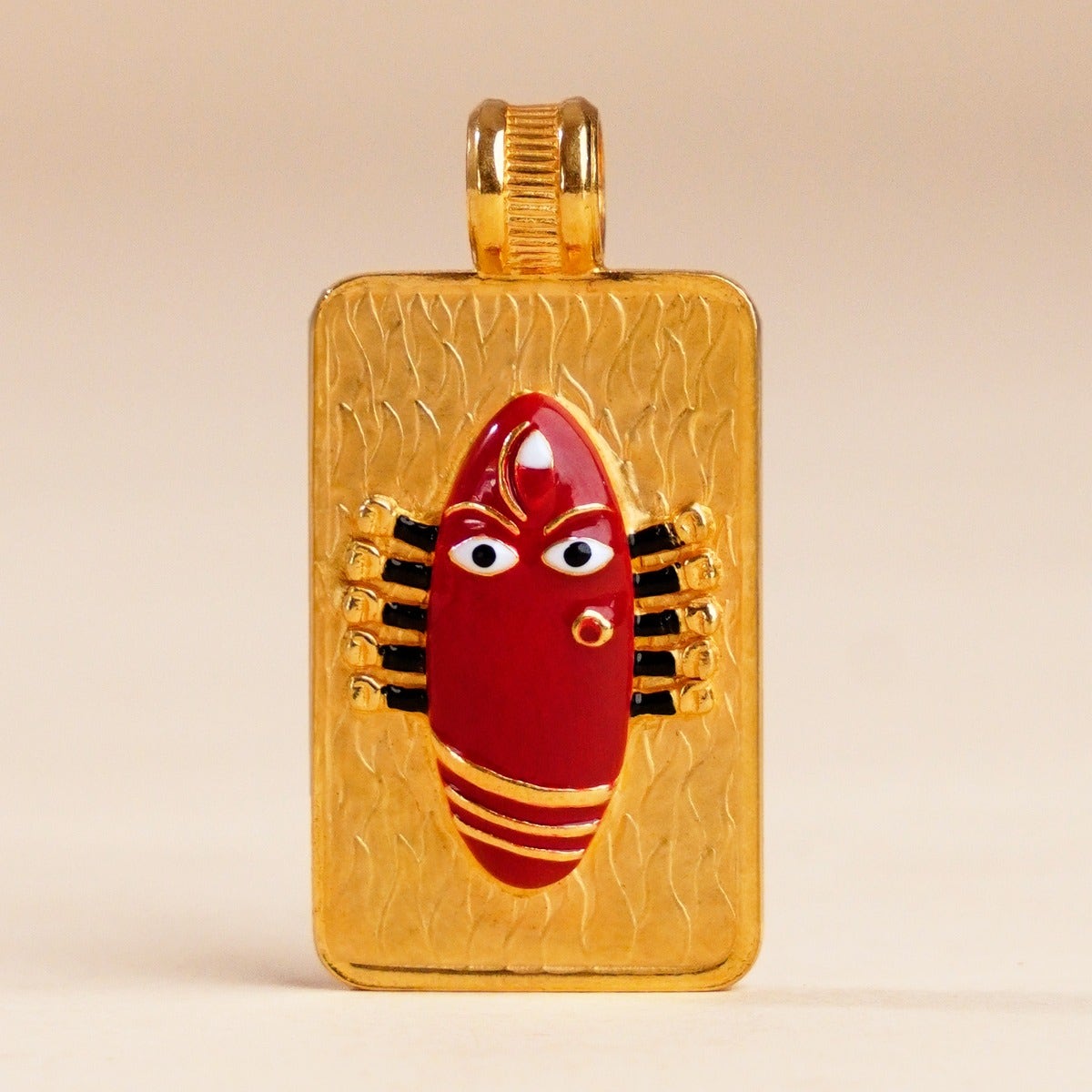 Linga Bhairavi 22KT Gold Pendant - 16 gm (Kumkum) 