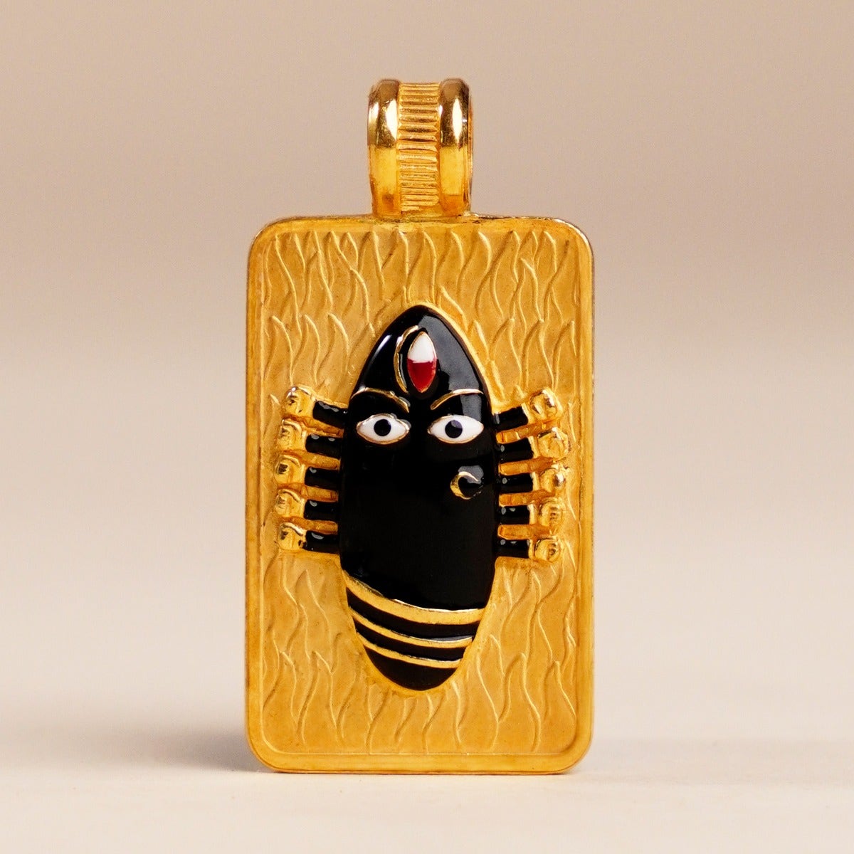 Linga Bhairavi 22KT Gold Pendant - 24 gm (Black)