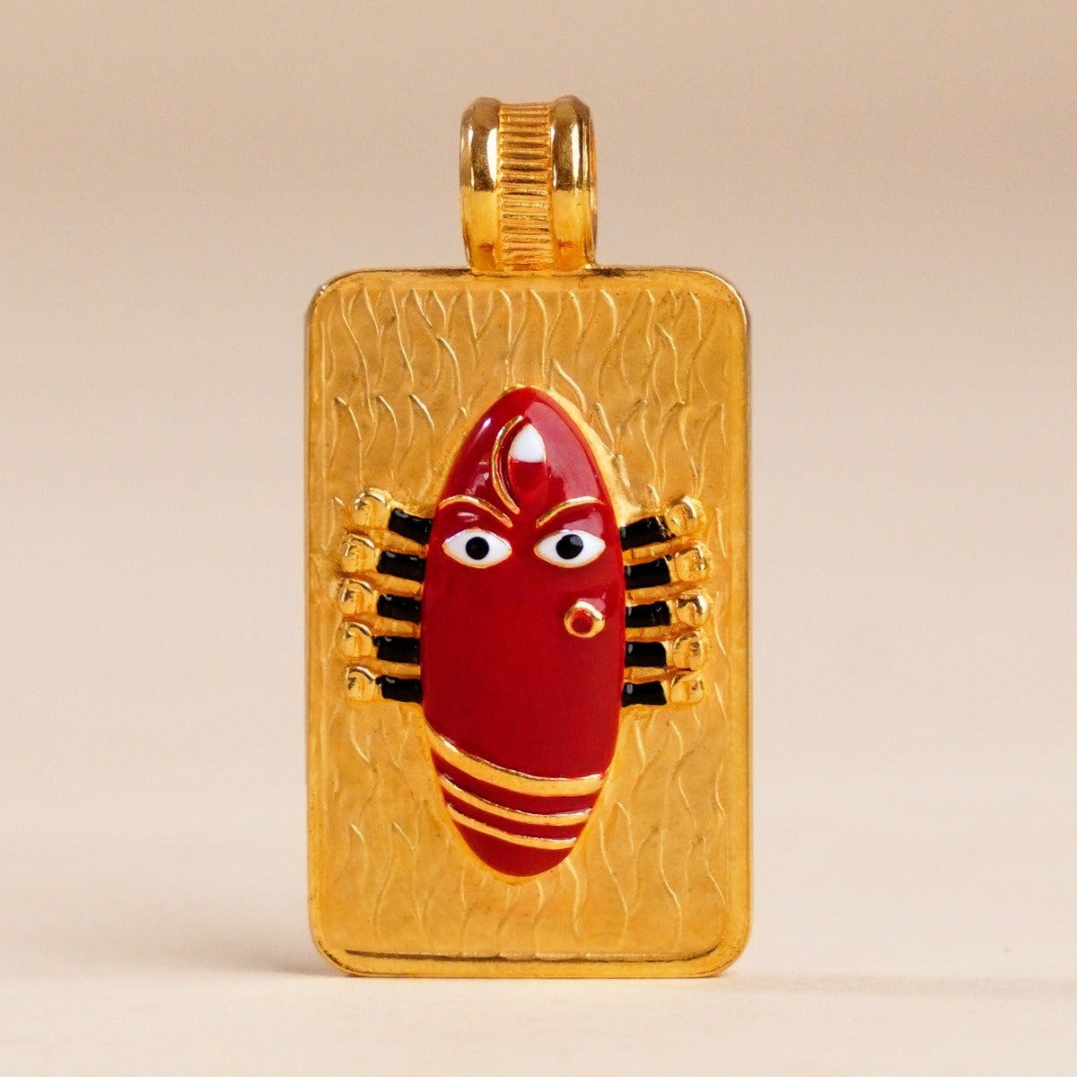 Linga Bhairavi 22KT Gold Pendant - 24 gm (Kumkum) 