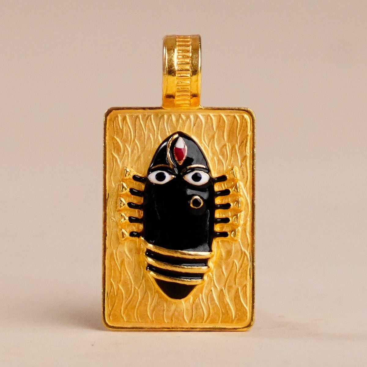 Linga Bhairavi 22KT Gold Pendant - 4 gm (Black) 
