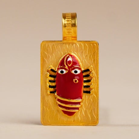 Linga Bhairavi 22KT Gold Pendant - 4 gm (Kumkum) 