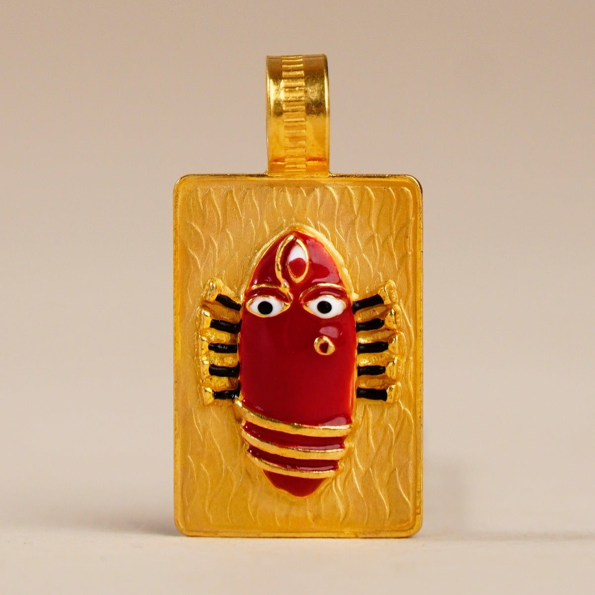 Linga Bhairavi 22KT Gold Pendant - 4 gm (Kumkum) 