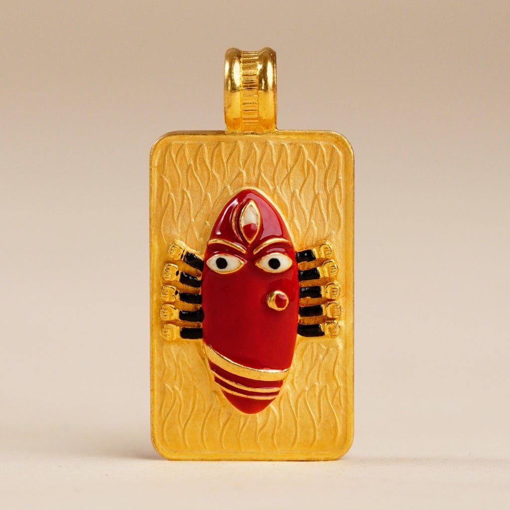 Linga Bhairavi 22KT Gold Pendant - 8 gm (Kumkum) 