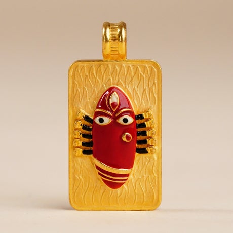Linga Bhairavi 22KT Gold Pendant - 8 gm (Kumkum) 