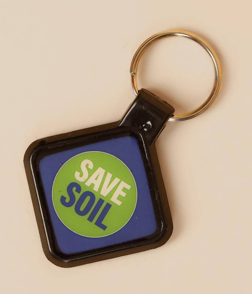 Save Soil Square Key Chain