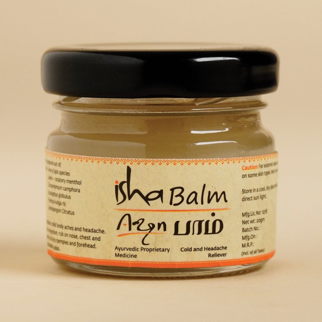 Isha Balm (20gm). Ayurvedic balm for cold, headache & muscle pain.