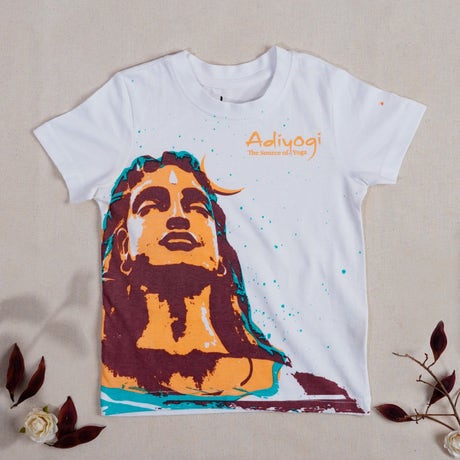 Kids Adiyogi Tshirt White