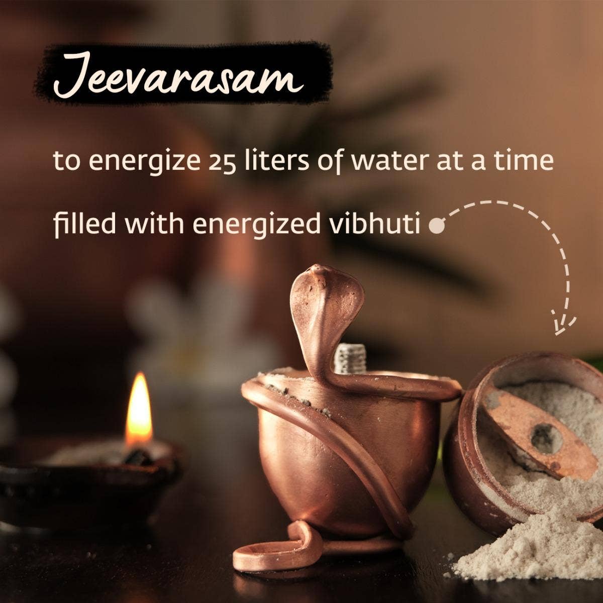 Jeevarasam Consecrate water at home. Unique design.  Exclusive Isha Product. To be placed inside copper pots.